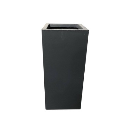 Rosemead Home & Garden, Inc 14" Wide Kante Lightweight Modern Rectangular Concrete/Fiberglass Outdoor Planter Pot Charcoal