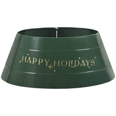 HOMCOM 3-Panel Christmas Tree Collar, 26 Inch Metal Tree Ring Stand Cover for Decoration