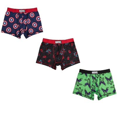 Marvel Spider-Man, The Hulk, Captain America 3-Pack Men's Boxer Briefs