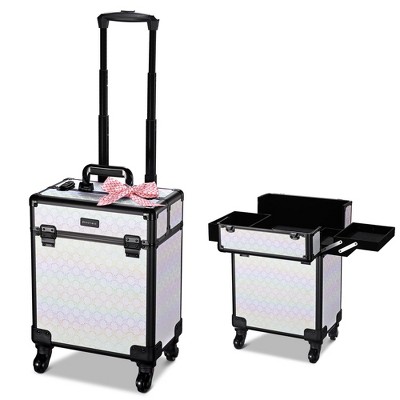 Byootique Rolling Makeup Train Case Cosmetic Trolley Organizer