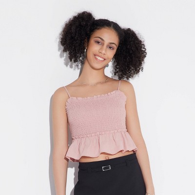 Women's Game Day Smocked Peplum Tank Top - Wild Fable™