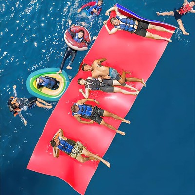 Huxxion Floating Water Mat 9/12/18 Ft, 3 Layer Tear Resistant XPE Foam Floating Mat for Lake Pool Beach and Ocean
