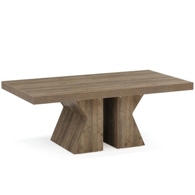 Resenkos Center Coffee Table, Living Room Table,47" Wood Coffee Table, Rectangular Center Table Snack Table Brown