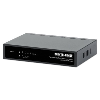 Intellinet Network Solutions® 68-Watt PoE-Powered 5-Port Gigabit Switch with PoE-Passthrough in Black