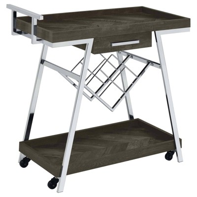 Coaster Kinney Modern 2 Tier Bar Cart with Drawer