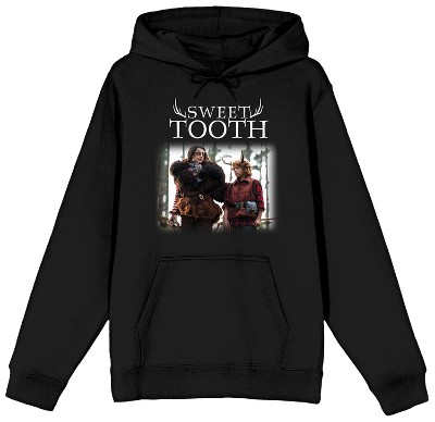 Sweet Tooth Key Art Long Sleeve Black Adult Hooded Sweatshirt