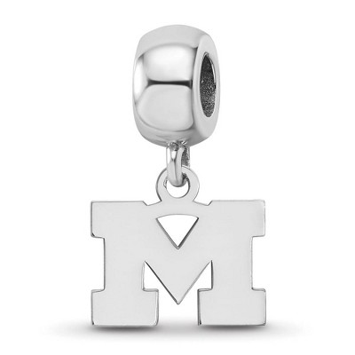Black Bow Jewelry Sterling Silver Michigan Wolverines NCAA Bead Charm