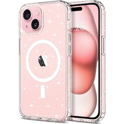 Entronix Glitter Clear Case for Apple iPhone 14, [Magnetic-Compatible] Crystal Clear Sparkly Bumper Cover