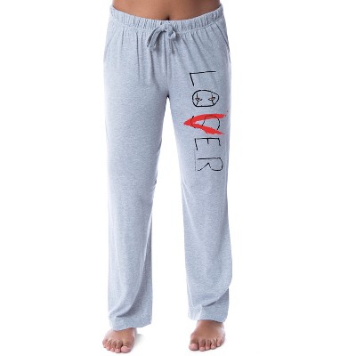 IT The Movie Womens' Loser Club Pennywise Clown Sleep Pajama Pants Grey