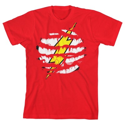 Flash Ripped Logo Boy's Red T-shirt