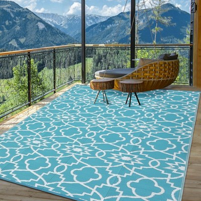 Reversible Waterproof Plastic Straw Rug RV Mat, Outdoor Carpet for Patio, Camping, Balcony