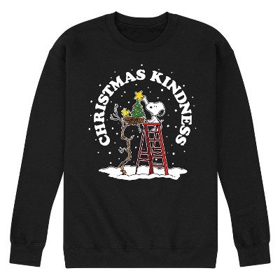 Men's - Peanuts - Snoopy and Woodstock Christmas Kindness Graphic Fleece Sweatshirt