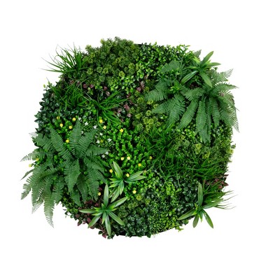 Nearly Natural 40-in UV Resistant Almafi Coast Artificial Living Wall Art Panel in Black Aluminum Frame (Indoor/Outdoor)