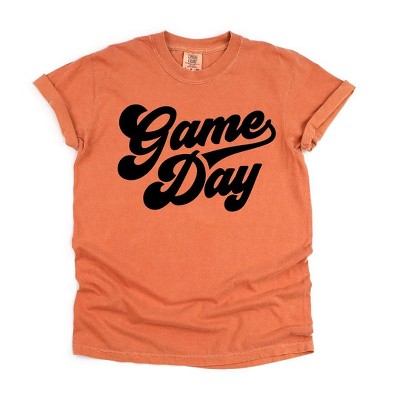 Game Day Retro Puff Print - Womens Garment Dyed Graphic T-Shirt
