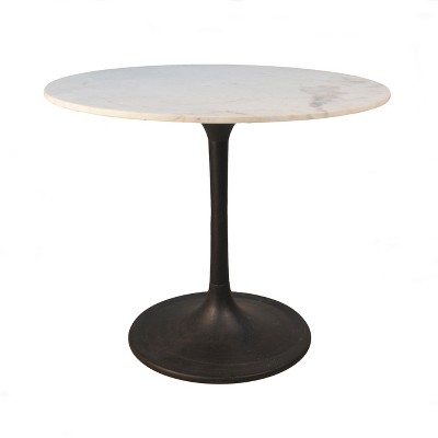 Carolina Living 36" Zaha Round Marble Top Dining Table