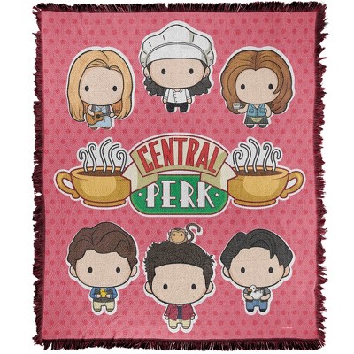Friends Chibi Central Perk Blanket 50"x60" Woven Tapestry