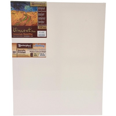 Masterpiece Vincent MasterWrap Pro MuseumWrap Wood Drum Tight Stretched Canvas, 16 x 20 Inches