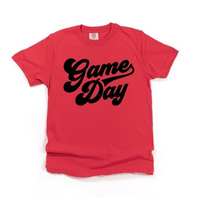 Game Day Retro Puff Print - Womens Garment Dyed Graphic T-Shirt