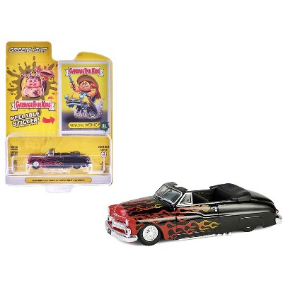 1950 Mercury Eight Convertible Lowrider Black with Flames "Menacing Monica" 1/64 Die Cast Model Car by Greenlight