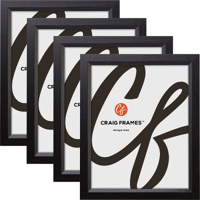Craig Frames Hardwood Black Single Image Picture Frame, Set of 4