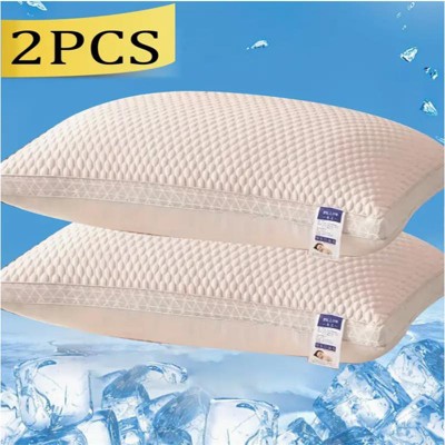 Aghana Digitals 2-Pack Dual-Side Ice-Silk Tofu Pillows: Cooling Massage Texture, Ergonomic Neck