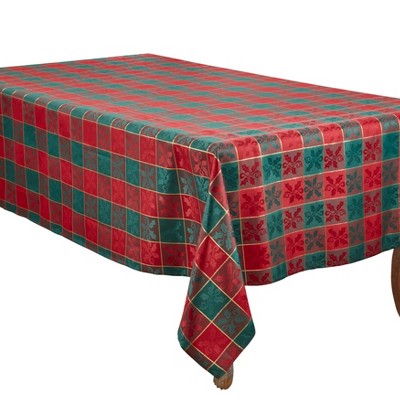 Saro Lifestyle Holiday Plaid Design Tablecloth