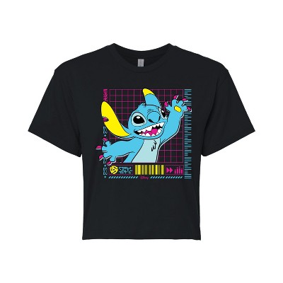 Women's - Lilo and Stitch - Character Grid Cropped Graphic T-Shirt