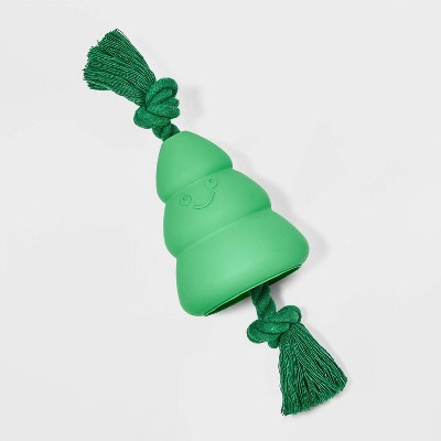 3.25" Rubber Christmas Tree Dog Rope Plush Toy - Boots & Barkley™