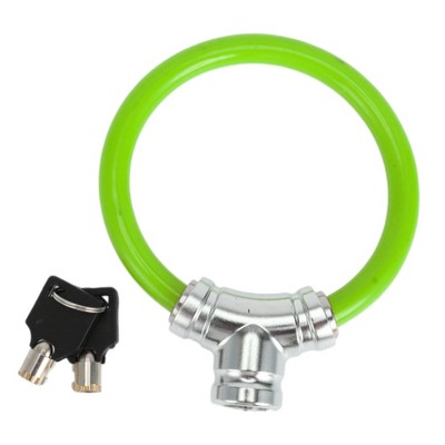 Unique Bargains Bicycle Lock Portable Ring Cable Anti-Theft Lock Mini Ring Lock Green 1 Pc