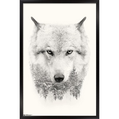 Trends International Wolf - Trees Framed Wall Poster Prints