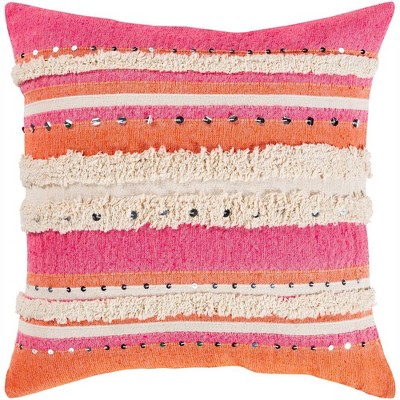 Livabliss Temara Global Bright Pink Throw Pillow