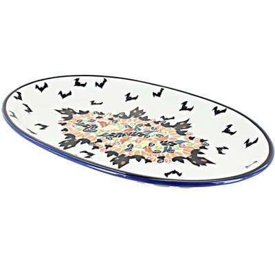 Blue Rose Polish Pottery 1265 Zaklady Large Oval Platter