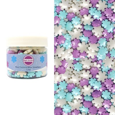 Mystic Sprinkles Candy Shapes Blue, Purple & White Snowflakes