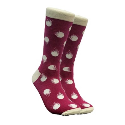 Dark Red and White Patterned Socks (Men's Sizes, Adult Large) from the Sock Panda