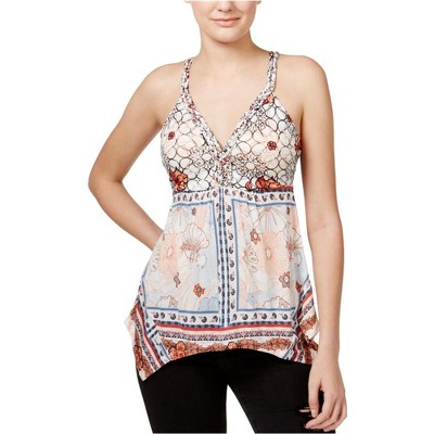 American Rag Womens Printed Asymmetrical-Hem Floral Tank Top