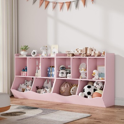 Nasitip [2PACK] Kids Toy Storage Organizer, Children Bookshelf with Storage Cubbies, Toy Shelf for Playroom, Living Room, Nursery