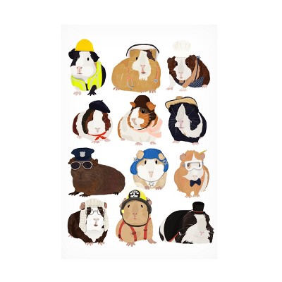 Trademark Fine Art - Hanna Melin Guinea Pigs Working Canvas Art