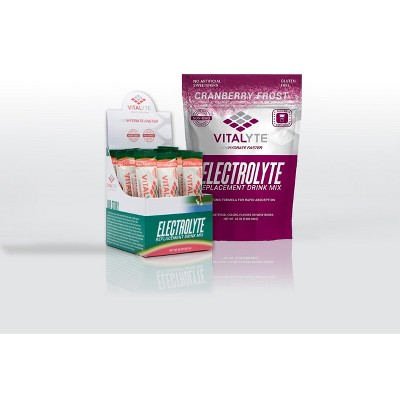 Vitalyte Electrolyte Powder Drink Mix Bundle, 1 Standup Pouch + 25 Count Packet, Cranberry & Watermelon Flavor