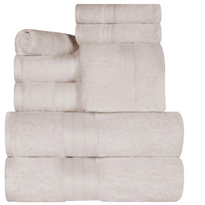 Cotton Highly Absorbent Solid Assorted 8-Piece Towel Set by Blue Nile Mills