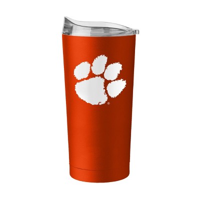 NCAA Clemson Tigers 20oz Powder Coat Tumbler: Portable Drinkware, Steel & Plastic