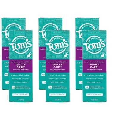 Tom's of Maine Wintermint Whole Care Anticavity Toothpaste - Case of 6/4 oz