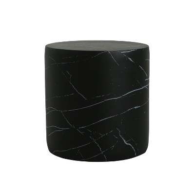 Christopher Knight Home Urkta Cylindrical Light Weight Concrete Side Table,Black Marble