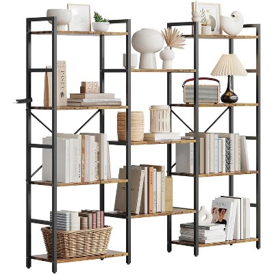 GAOMON 4-Tier Bookshelf,Adjustable Rustic Industrial Bookcase with 11Open Display Shelves,Large Etagere Bookshelf