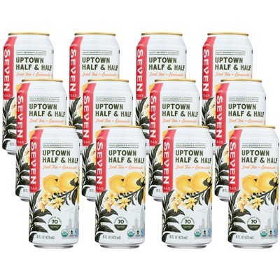 Seven Teas Organic Uptown Half & Half Iced Tea and Lemonade Tea - Case of 12/16 fz
