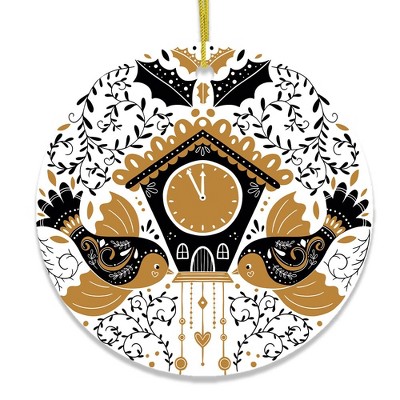 Nordic Style Cuckoo Clock with Birds Christmas Ornament| OrnamentallyYou