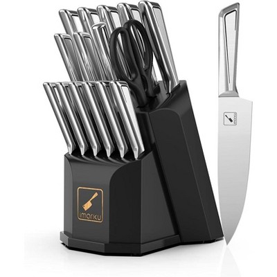 imarku Knife Sets for Kitchen 16 PCS High Carbon Stainless Steel Kitchen Knife Set with Sharpener, Razor-Sharp Kitchen Knives, Dishwasher Safe