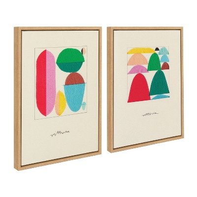 Kate and Laurel Sylvie On The Other Hand and Repeat For A New Outcome Framed Canvas Art Set by Amber Vittoria