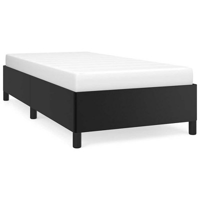 vidaXL Twin XL Bed Frame, Faux Leather Upholstered Platform Bed Frame, Black, No Mattress