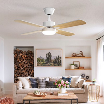 Aheaplus 3-Size Modern Ceiling Fan with Dimmable Light and 6-Speed Reversible DC Motor