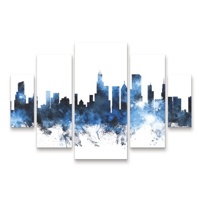 Trademark Fine Art-Michael Tompsett 'Chicago Illinois Skyline II' Canvas Art